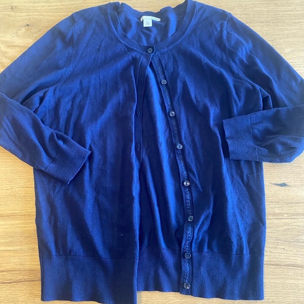 Halogen Blue Cardigan Sweater Knit Relaxed Fit Medium‎ Women’s Preloved